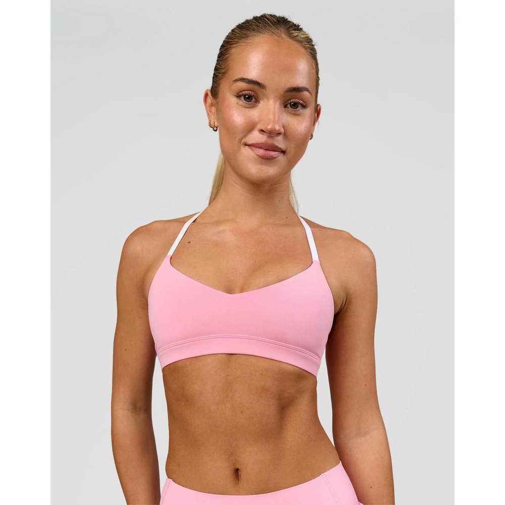 LSKD Infinity Sports Bra Pink Rose Low Support V-Neck Womens Medium NEW NWT - Picture 2 of 16